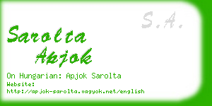 sarolta apjok business card